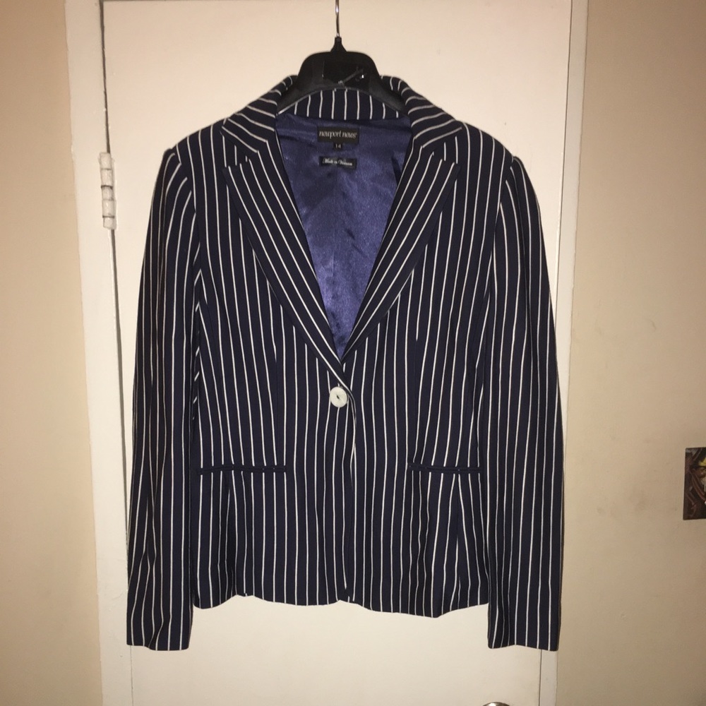 Sz 14 Newport News blue stripped blazer